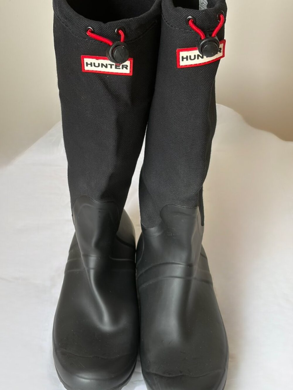 Hunter Tall Rain Boot Black - Canvas Upper Shaft